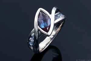 Lab created gemstone hot sale engagement rings